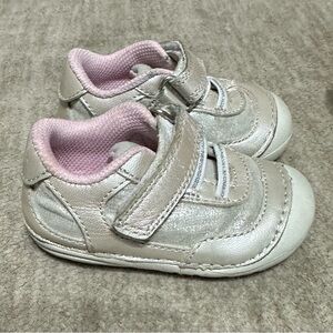 Stride Rite Silver and Pink Baby Walker Shoes